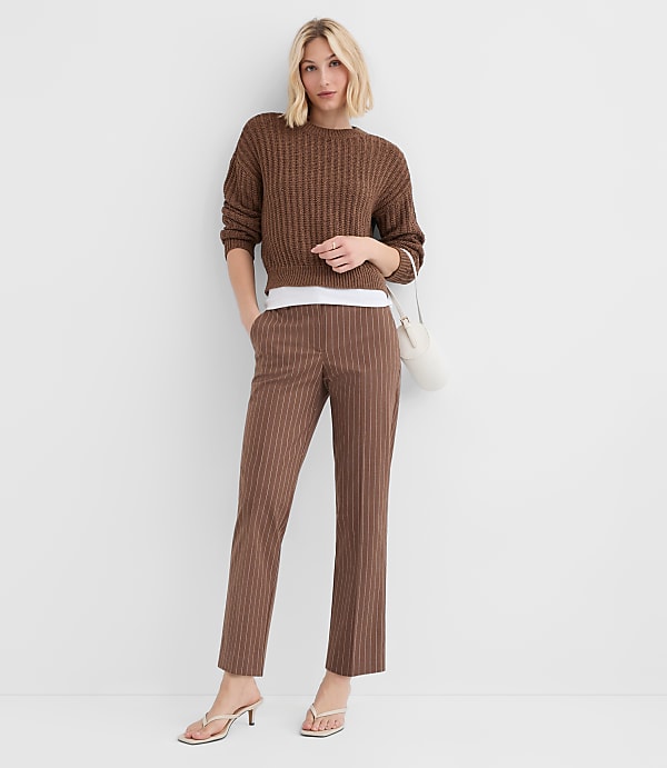 Petite Riviera Slim Pants in Pinstripe
