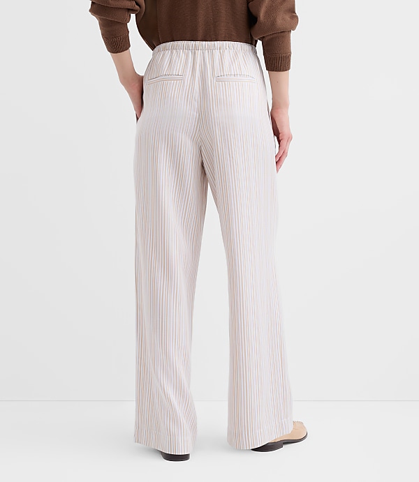 Petite Sawyer Pull On Pants in Striped Twill