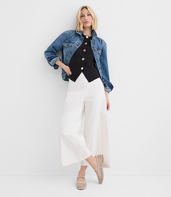 Petite Darted Side Zip Culottes