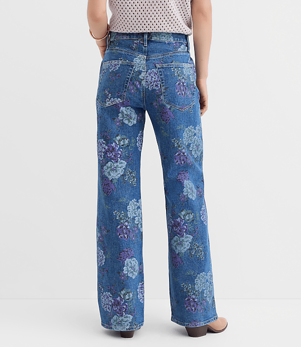 Tall High Rise Wide Leg Jeans in Floral