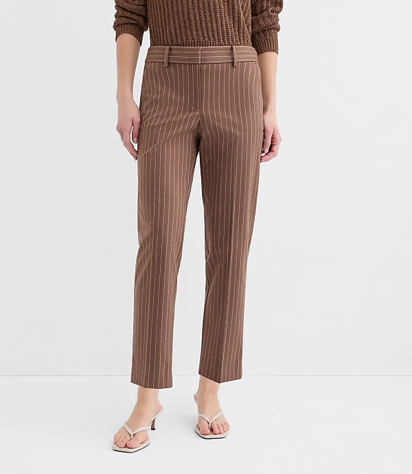 Petite Curvy Riviera Slim Pants in Pinstripe