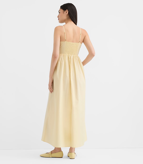 Tall Poplin Bustier Midi Pocket Dress