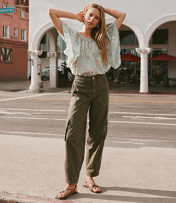 Cargo Barrel Pants in Twill