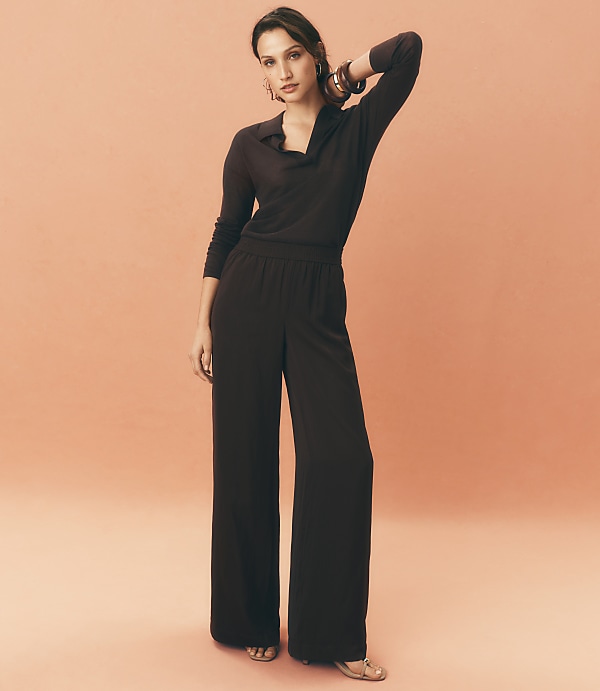 Pull On Wide Leg Pants