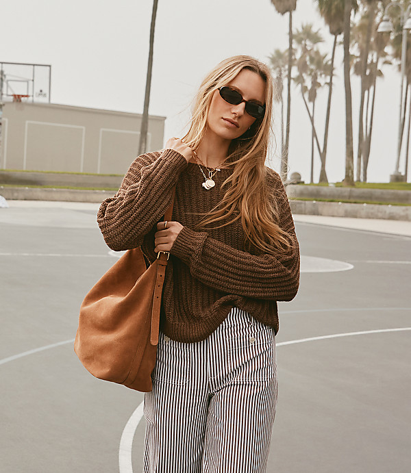 Petite Ribbed Relaxed Sweater