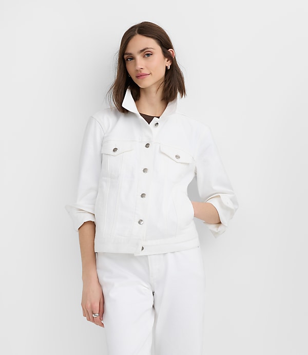 Denim Trucker Jacket in White