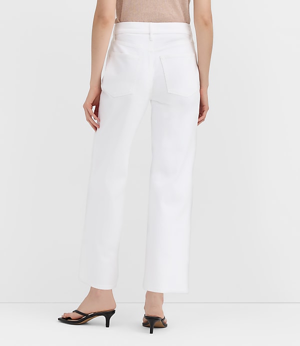 Rivete Curvy High Rise Wide Leg Crop Jeans in White