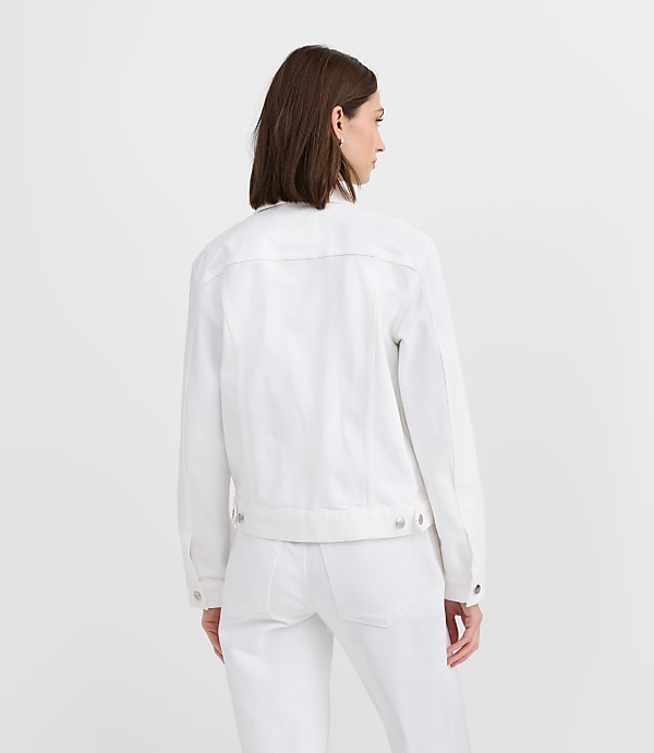 Petite Denim Trucker Jacket in White