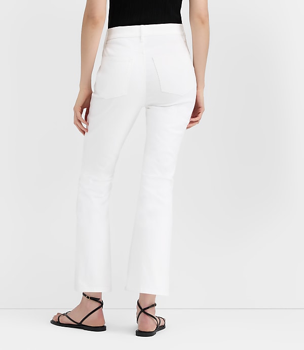 Rivete Tall Welt Pocket High Rise Kick Crop Jeans in White