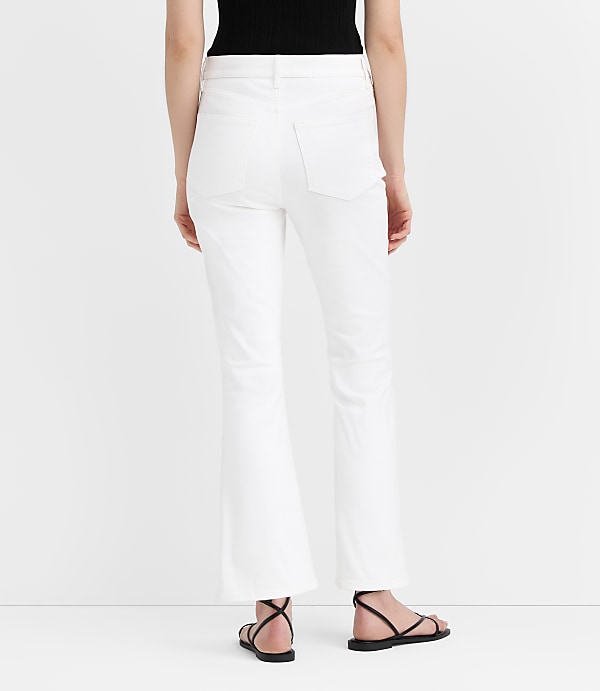 Rivete Tall Curvy Welt Pocket High Rise Kick Crop Jeans in White