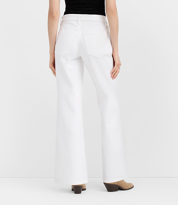 Rivete Tall Curvy Mid Rise Wide Leg Jeans in White