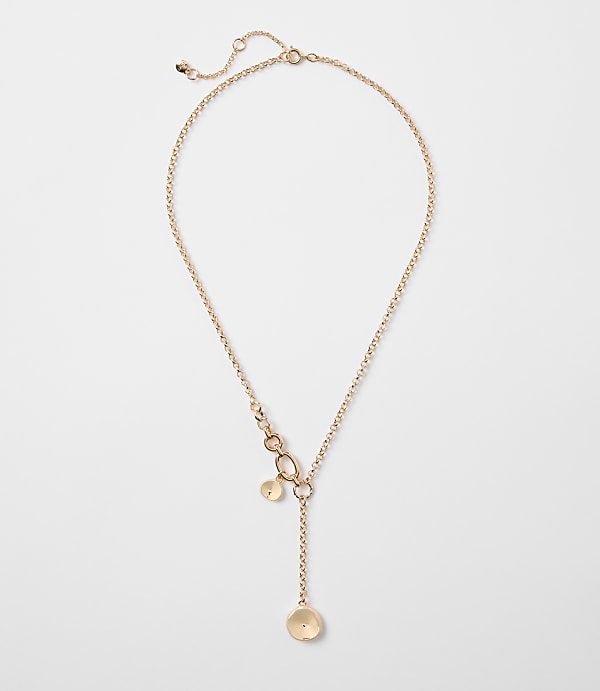 Coin Drop Chain Link Necklace