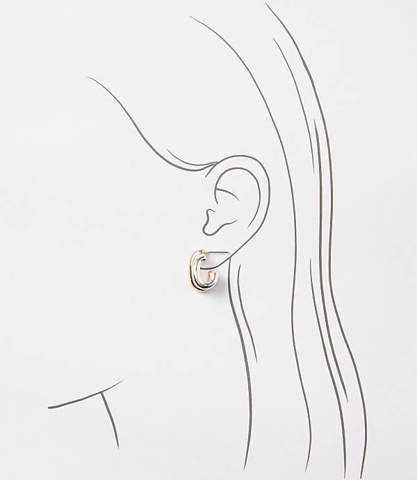 Mixed Metal Open Hoop Earrings