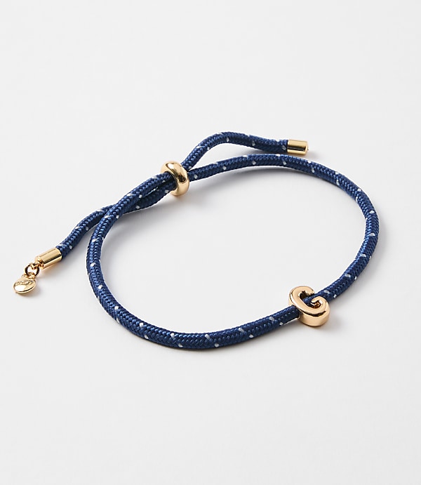 Rope Pull Tie Initial Bracelet