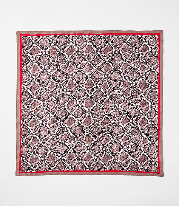 Snake Print Silk Square Scarf