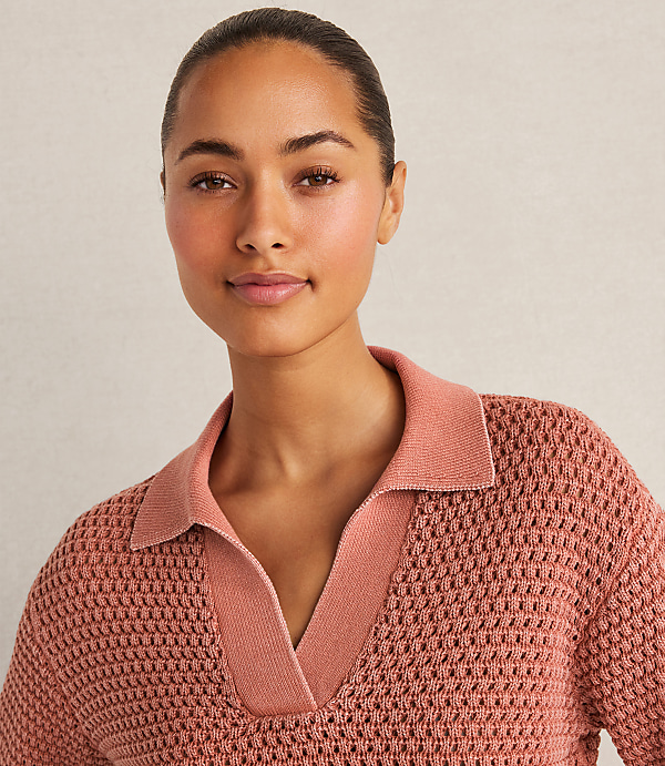 Haven Well Within Cotton Wave Stitch Johnny Collar Sweater