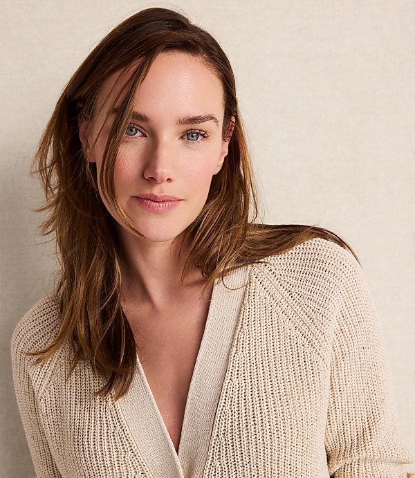 Haven Well Within Linen Tape Yarn Button-Up Cardigan