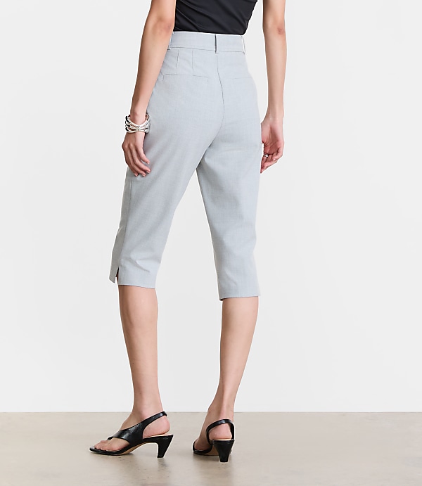 Petite LOFT Versa Seasonless Stretch Slim Crop Pants in Heather