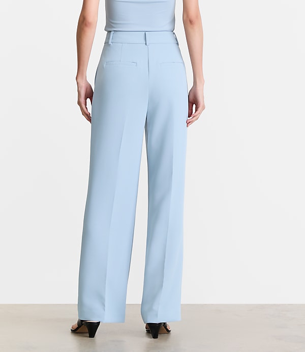 Petite LOFT Versa Crepe Drape Pleated Relaxed Straight Pants