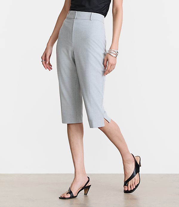 Petite LOFT Versa Seasonless Stretch Slim Crop Pants in Heather