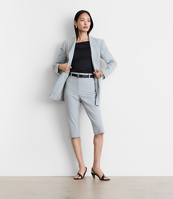 LOFT Versa Seasonless Stretch Slim Crop Pants in Heather