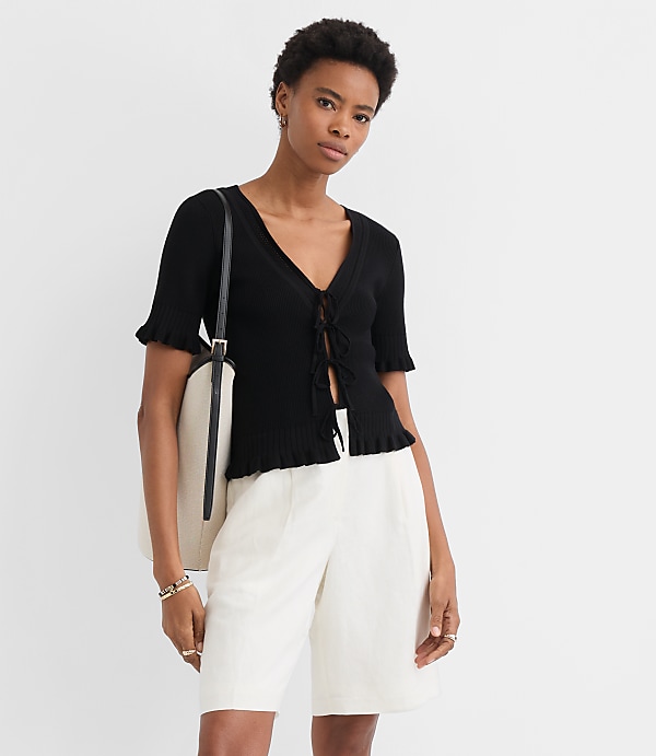 Bermuda Shorts in Linen Blend