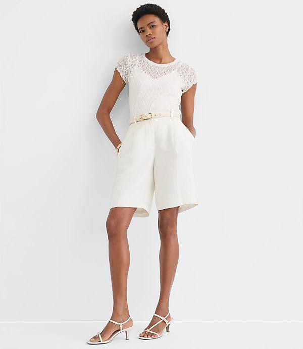 Petite Lace Cap Sleeve Tee