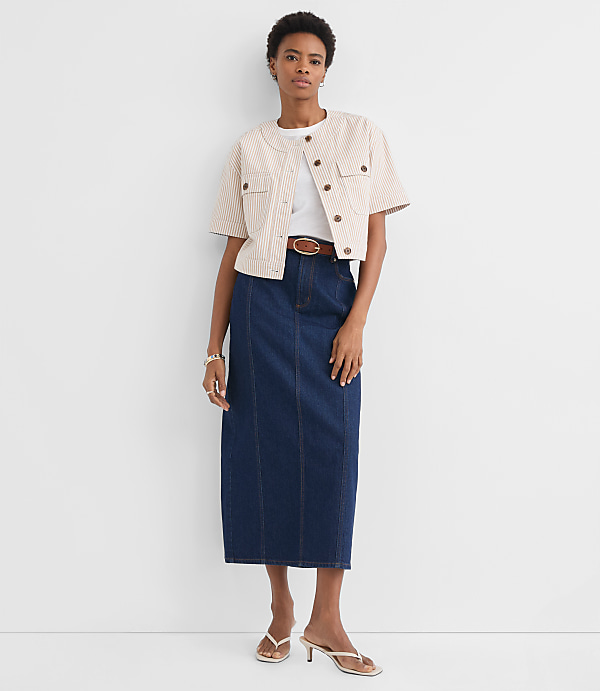 Striped Short Sleeve Jacket