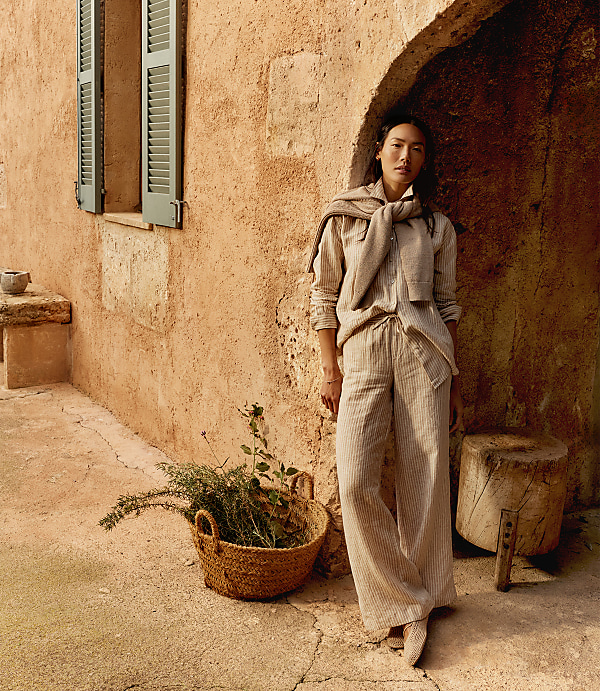 Haven Well Within Everweave Linen Stripe Relaxed Pants