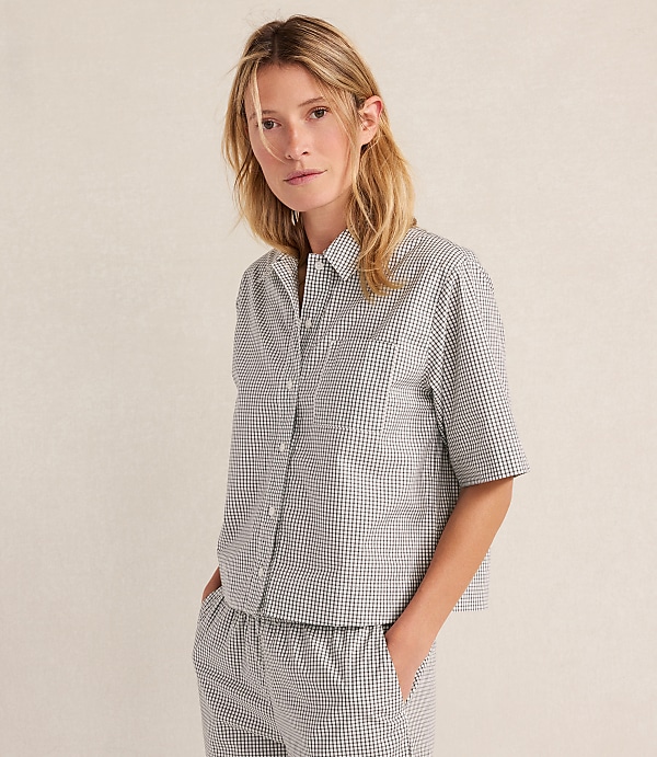 Haven Well Within Organic Cotton Poplin Gingham Pajama Top