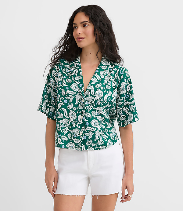 Petite Floral Twill Relaxed Everyday Shirt