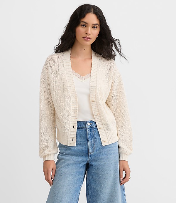 Marled V-Neck Cardigan