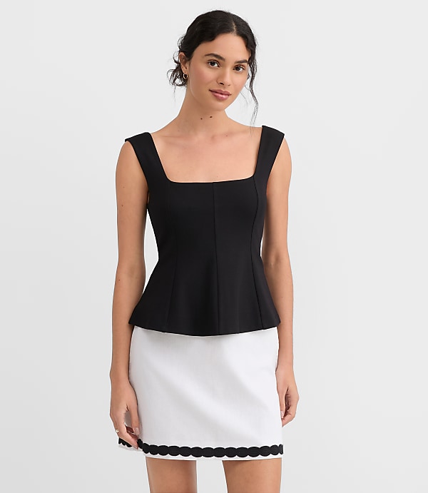 Ponte Peplum Tank Top