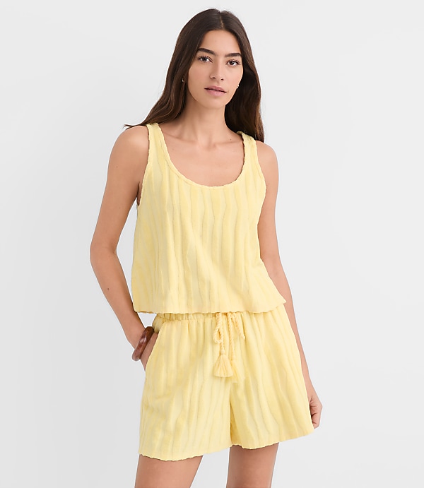 LOFT Beach Striped Terry Tank Top
