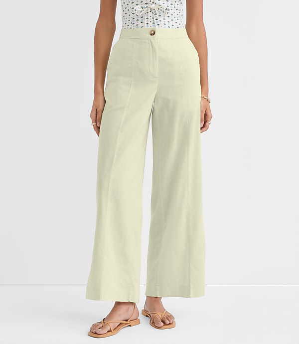 Linen Cotton Pull On Wide Leg Pants