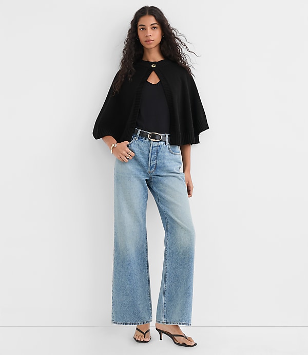 Button Cape Sweater