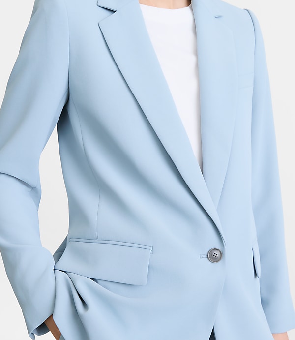 Petite LOFT Versa Crepe Drape Relaxed Blazer