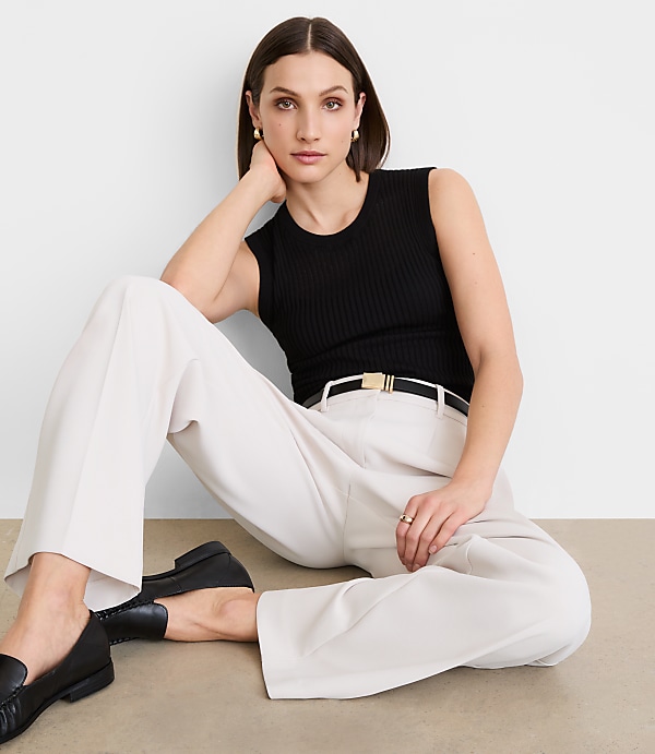 Petite LOFT Versa Ribbed Sleeveless Sweater
