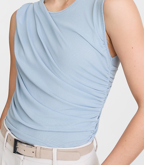 LOFT Versa Mesh Ruched Tank Top