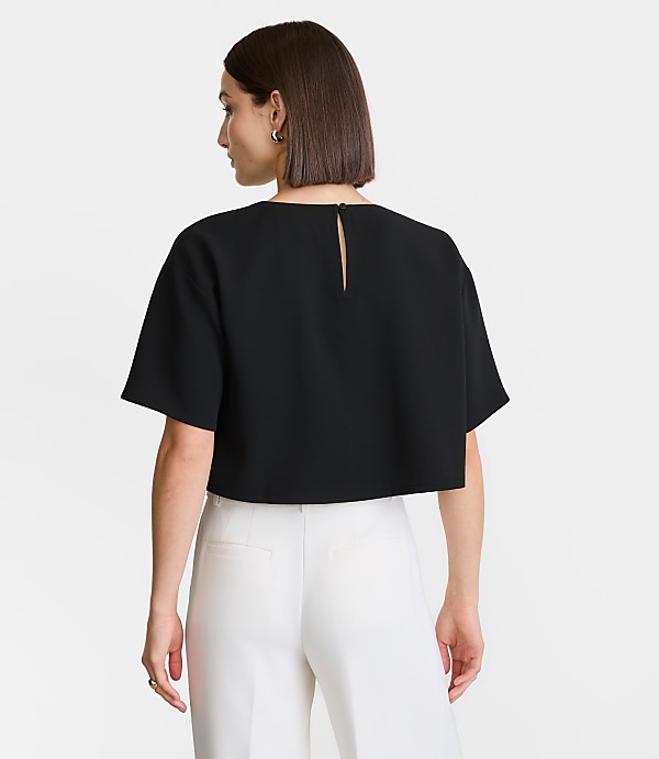 Petite LOFT Versa Crepe Drape Relaxed Tee