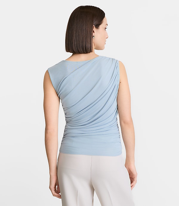 LOFT Versa Mesh Ruched Tank Top