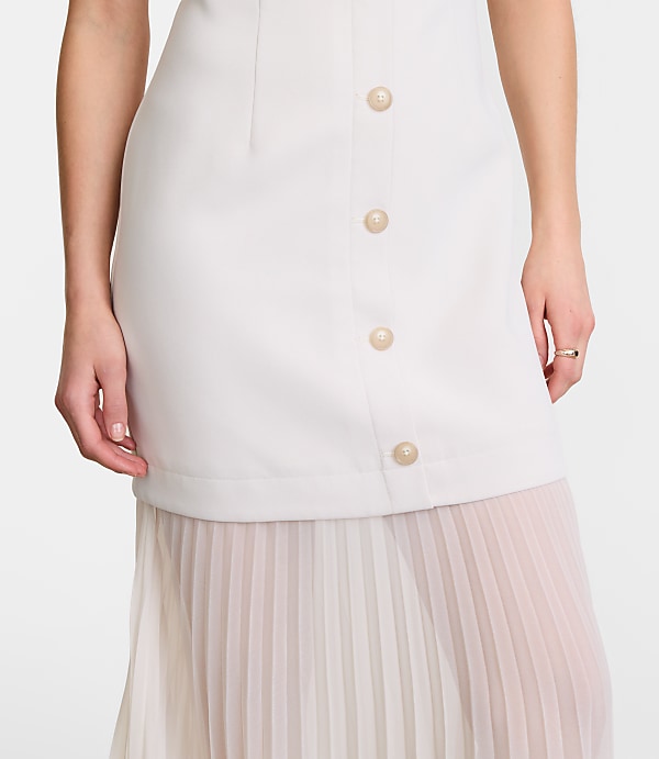 LOFT Versa Crepe Drape Mixed Media Maxi Dress