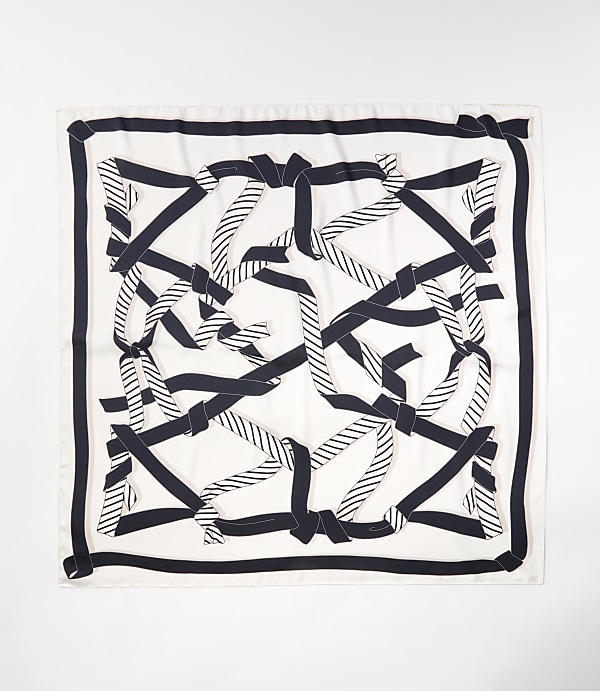 Ribbon Print Square Scarf