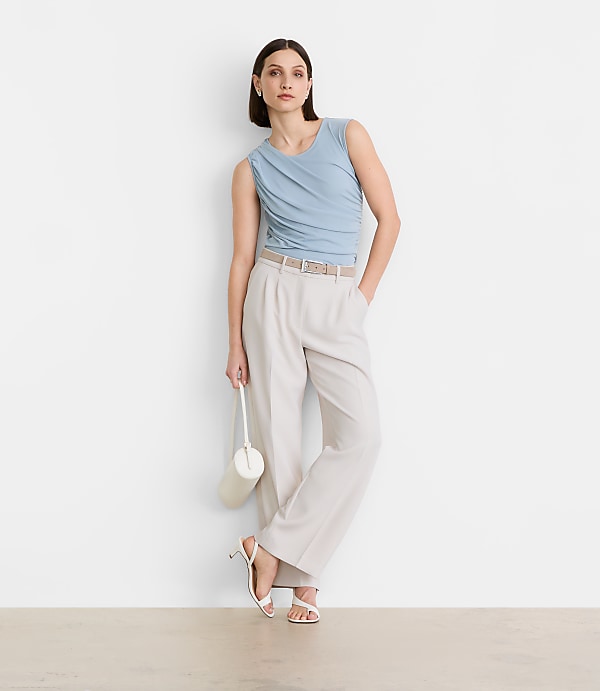 LOFT Versa Mesh Ruched Tank Top