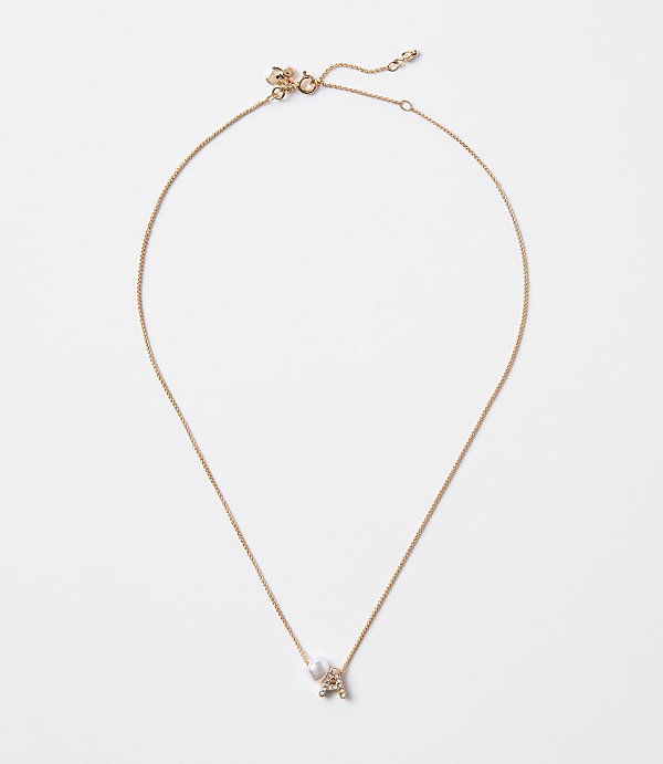 Pearlized Pave Initial Necklace
