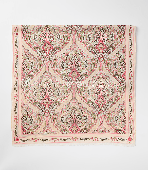 Floral Border Paisley Scarf