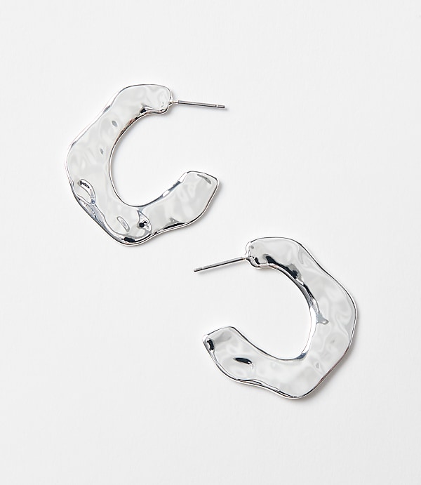 Molded Metal Hoop Earrings