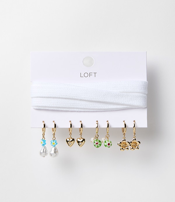 Pearlized Floral Shoe Charm Set