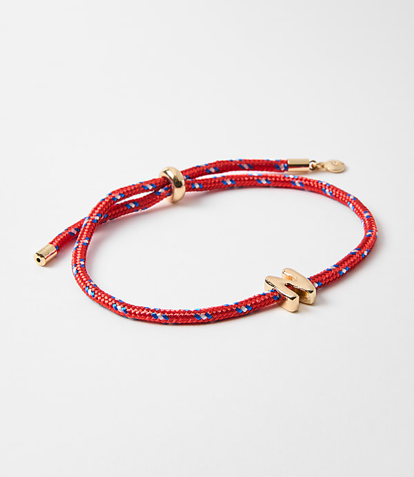 Rope Pull Tie Initial Bracelet