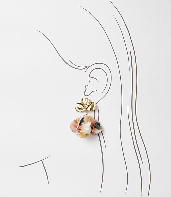 Multicolored Tortoiseshell Print Petaled Statement Earrings